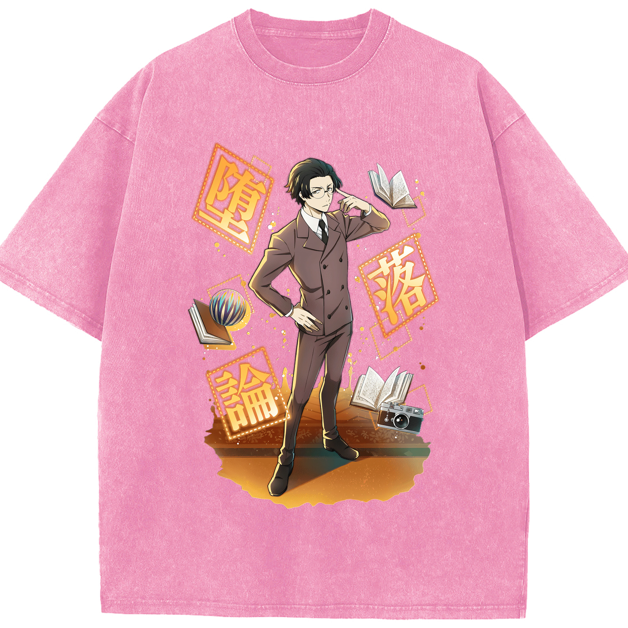 （画像用） 文豪ストレイドッグス Bungo Stray Dogs 綿100% ヴィンテージ風 半袖Tシャツ（フロントプリント）